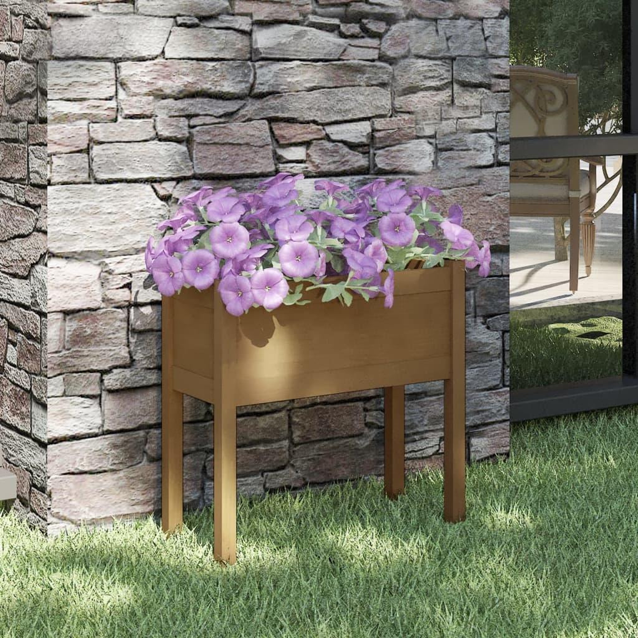 Voir la diapositive 1 : VIDAXL Jardiniere Marron miel 70x31x70 cm Bois de pin massif