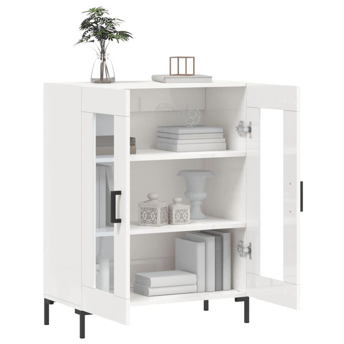VIDAXL Buffet Blanc brillant 69,5x34x90 cm Bois d'ingenierie