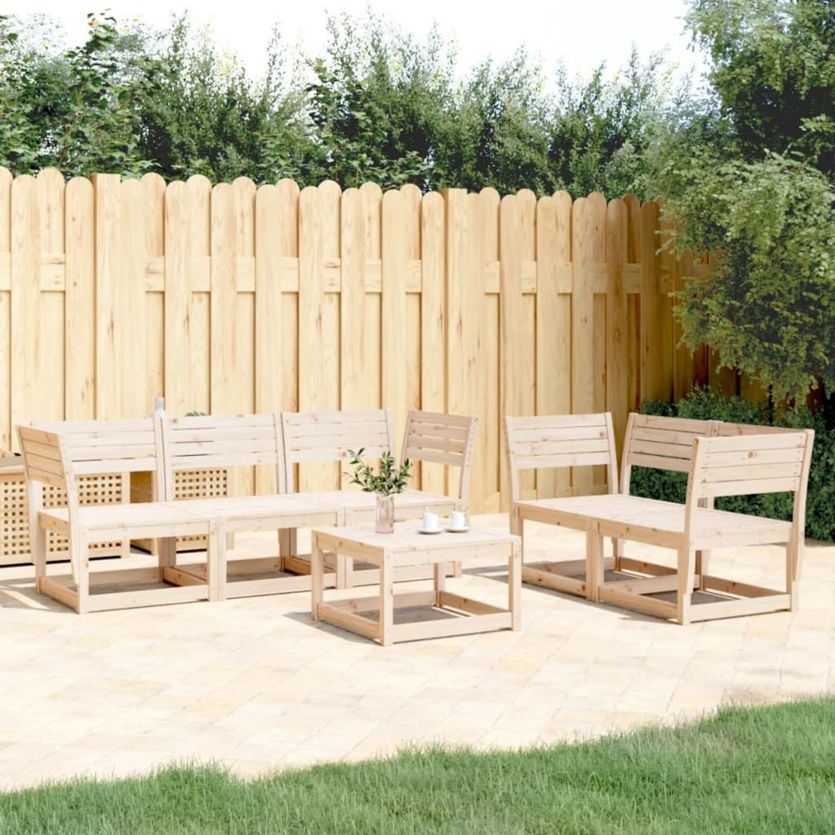 VIDAXL Salon de jardin 5 pcs bois de pin massif