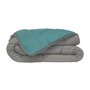 Voir la diapositive 1 : POYET MOTTE POYET MOTTE Couette Microfibre 400g/m2 CALGARY - 200 x 200 cm - Gris galet et Vert lac