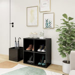 VIDAXL Armoire a chaussures d'entree gris brillant bois ingenierie