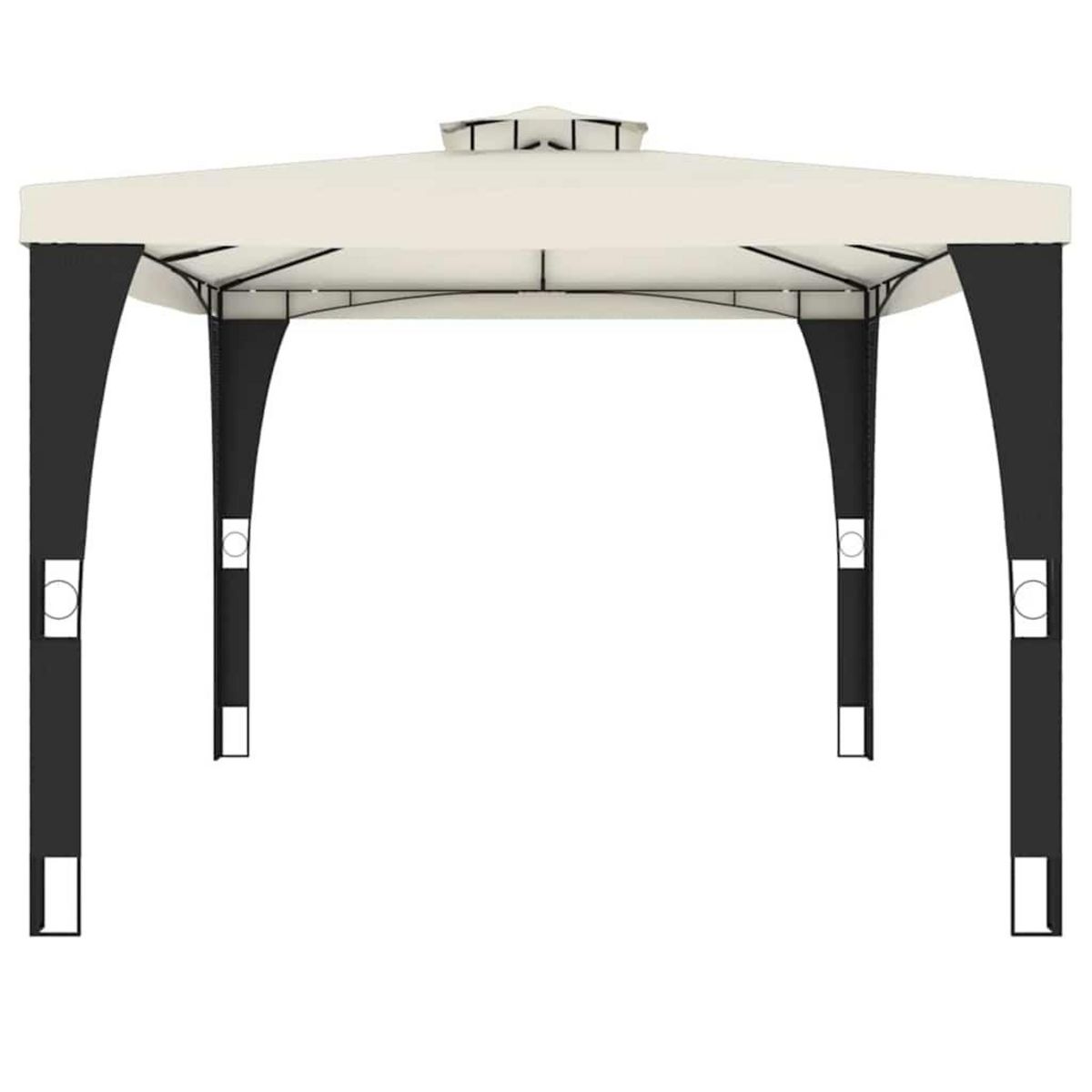 VIDAXL Tonnelle a double toit creme 3,98x2,98 m acier