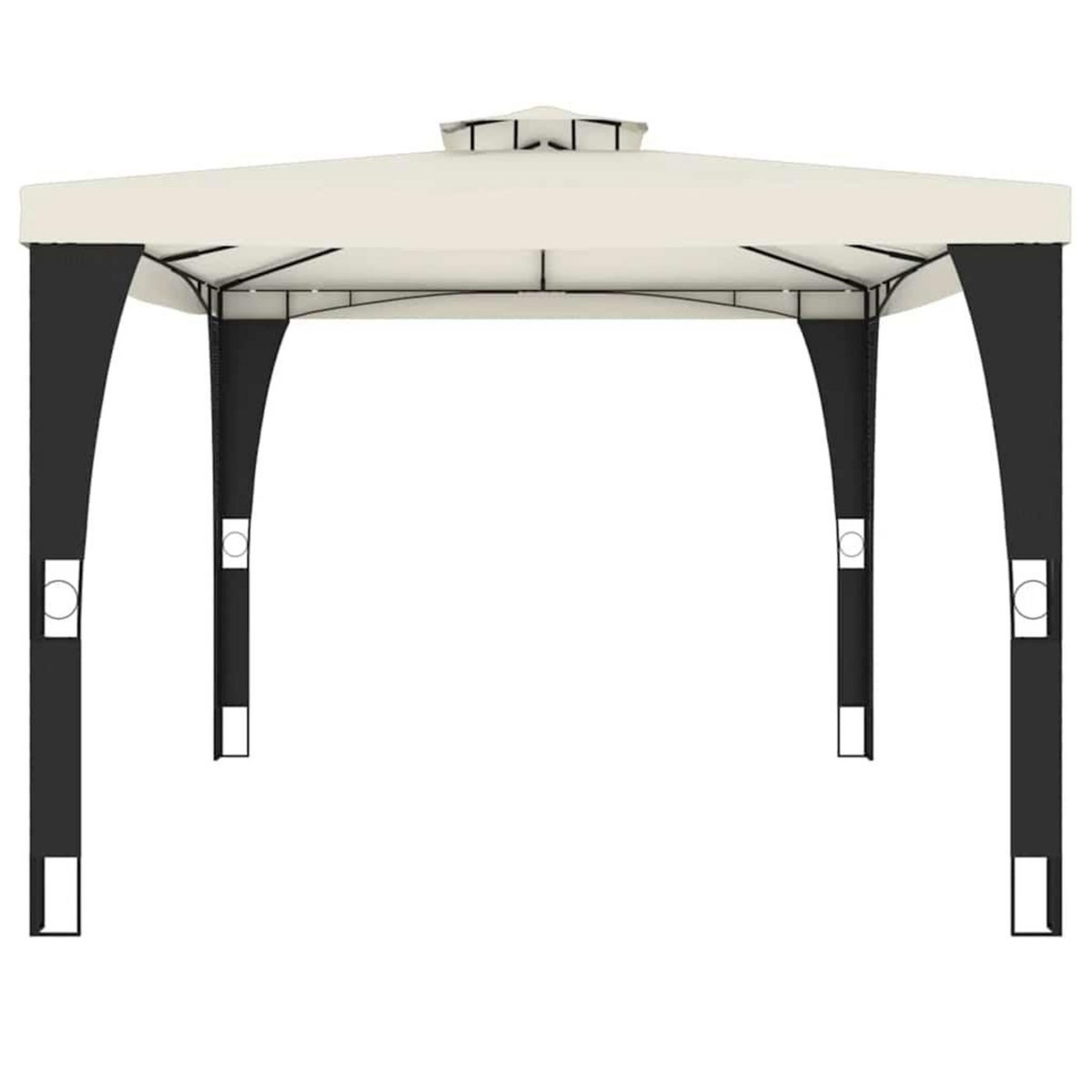 VIDAXL Tonnelle a double toit creme 3,98x2,98 m acier