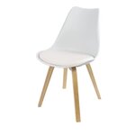 FORNORD Chaise scandinave blanche avec coussin