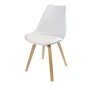 Voir la diapositive 1 : FORNORD Chaise scandinave blanche avec coussin