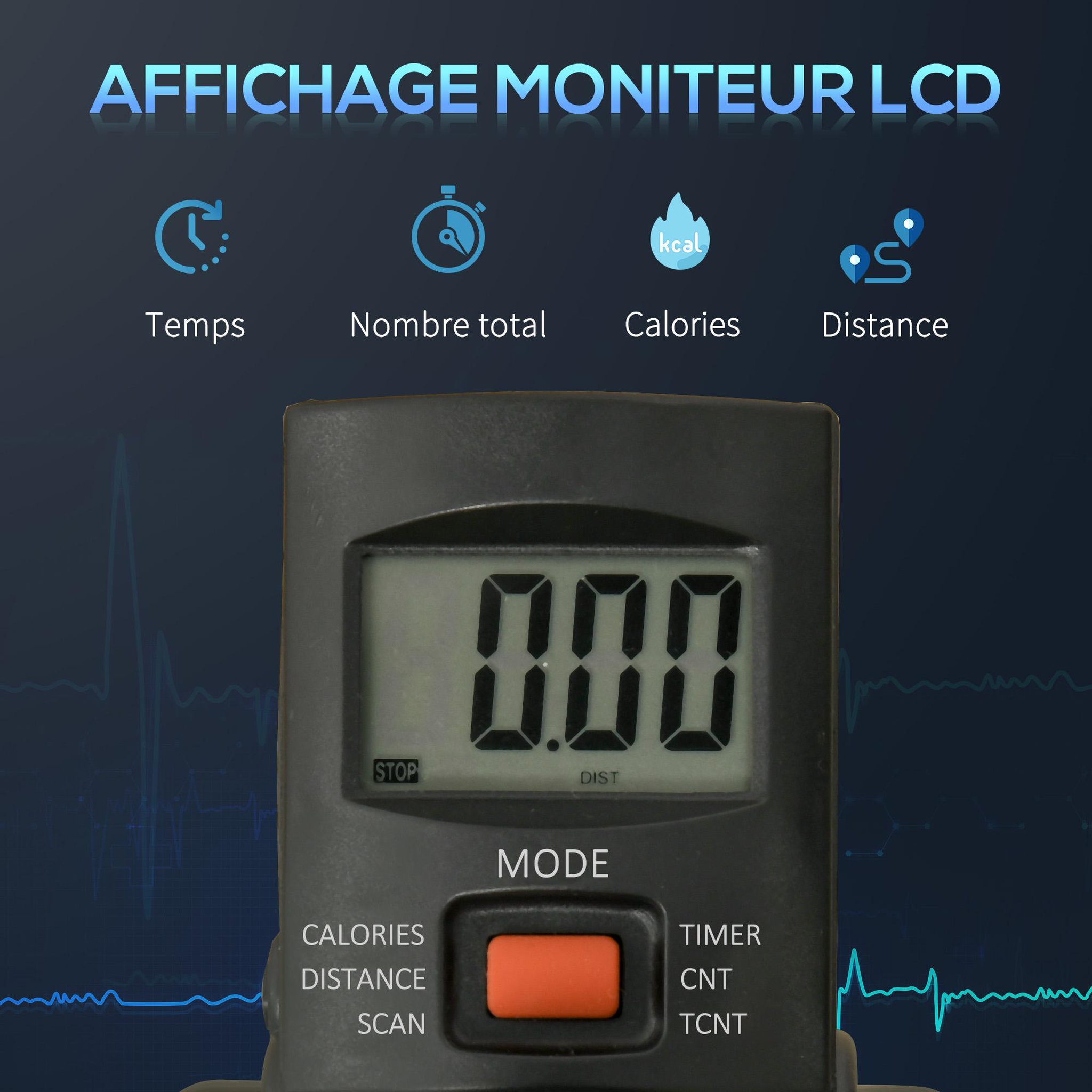 Voir la diapositive 6 : HOMCOM Mini vélo d'appartement mini bike résistance hauteur longueur réglable écran LCD multifonction rouge noir