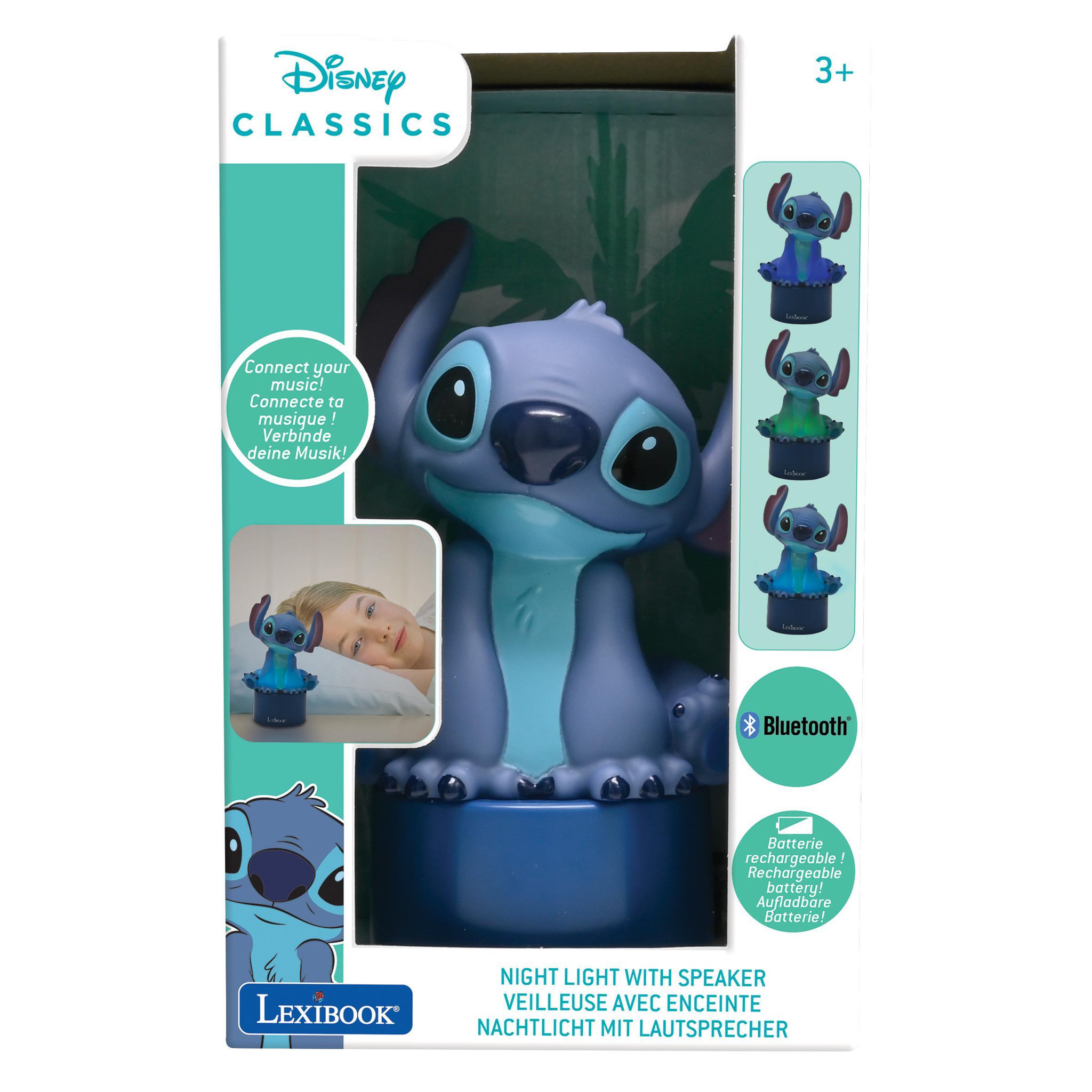 Voir la diapositive 4 : Lexibook Enceinte Bluetooth veilleuse Stitch
