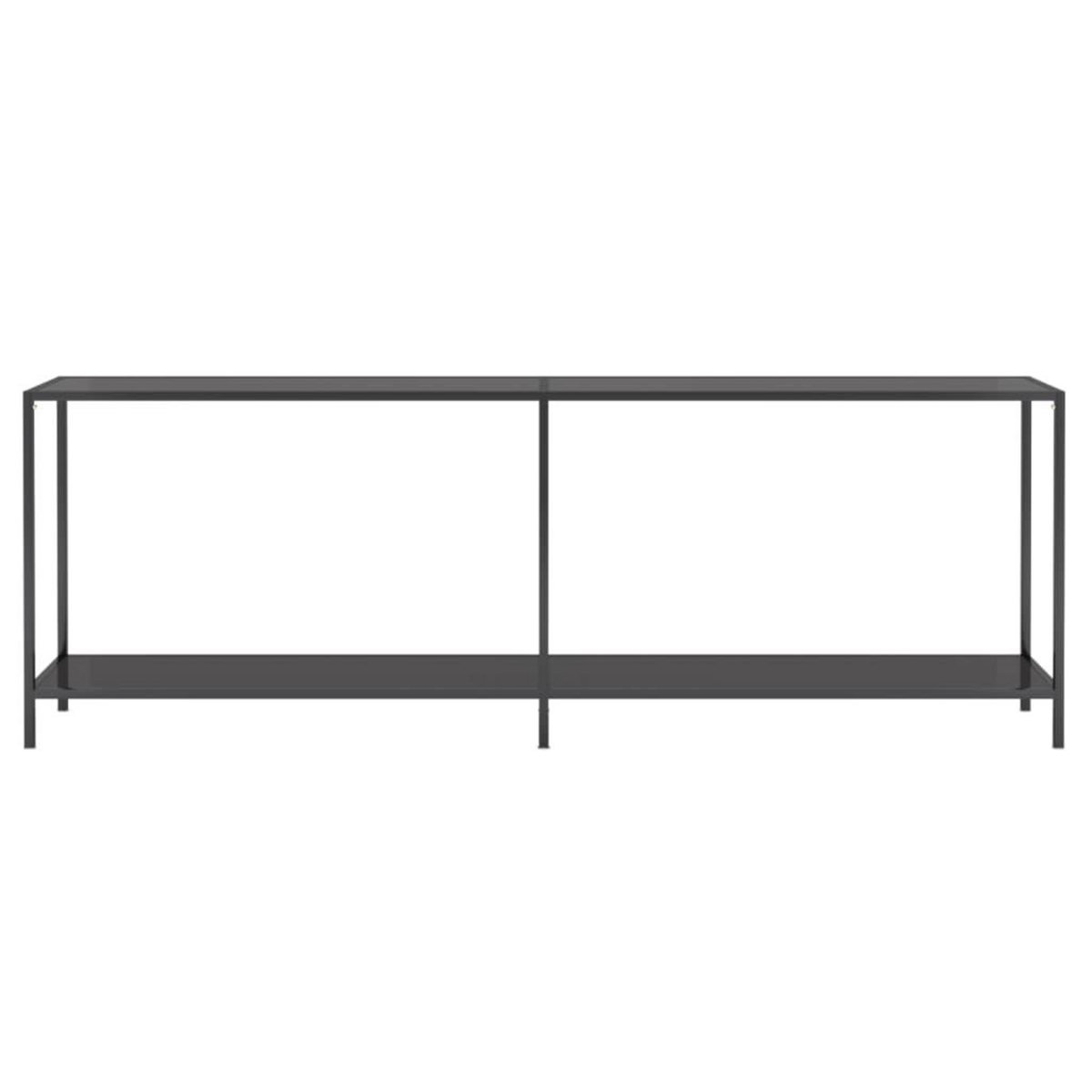 VIDAXL Table console Noir 220x35x75,5 cm Verre trempe