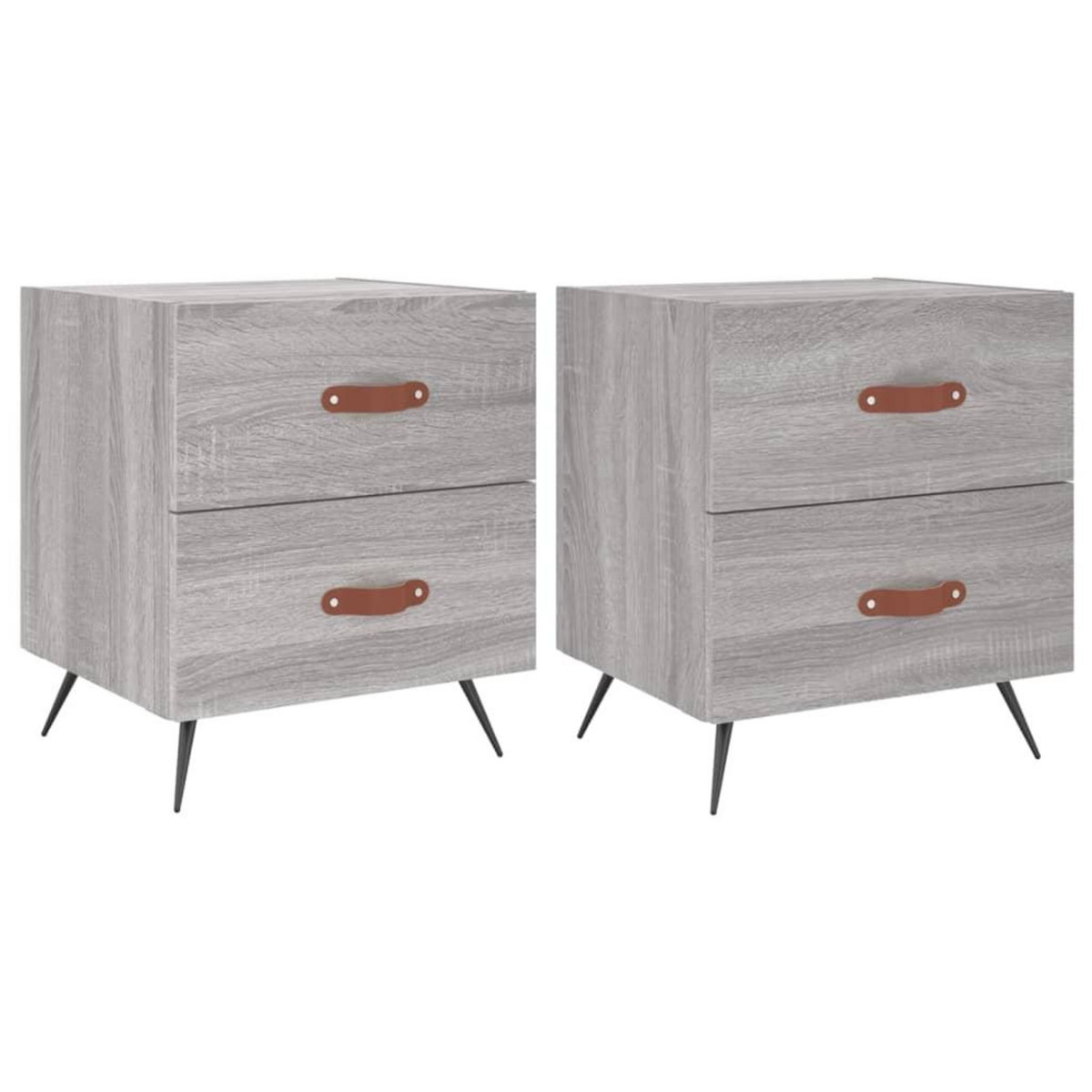 VIDAXL Tables de chevet 2 pcs sonoma gris 40x35x47,5 cm