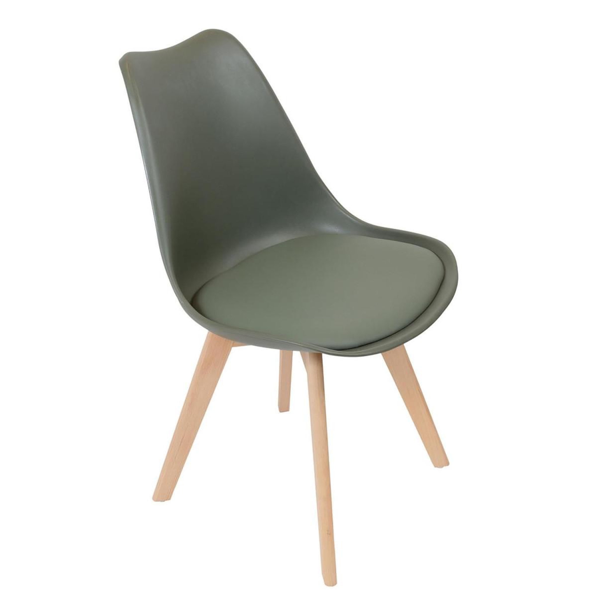 Voir la diapositive 2 : The Home Deco Factory Lot de 4 chaises scandinave  skansen  81cm kaki