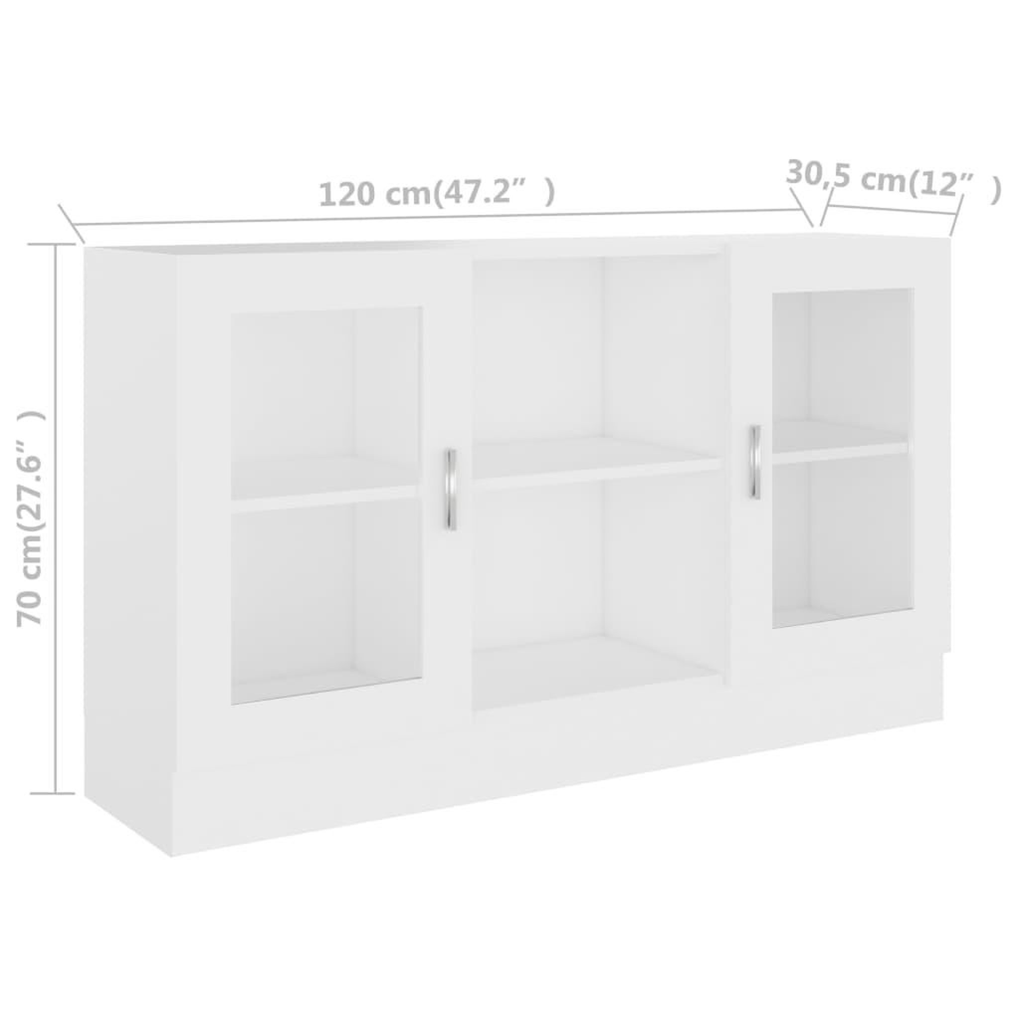 Voir la diapositive 6 : VIDAXL Armoire a vitrine Blanc 120x30,5x70 cm Bois d'ingenierie