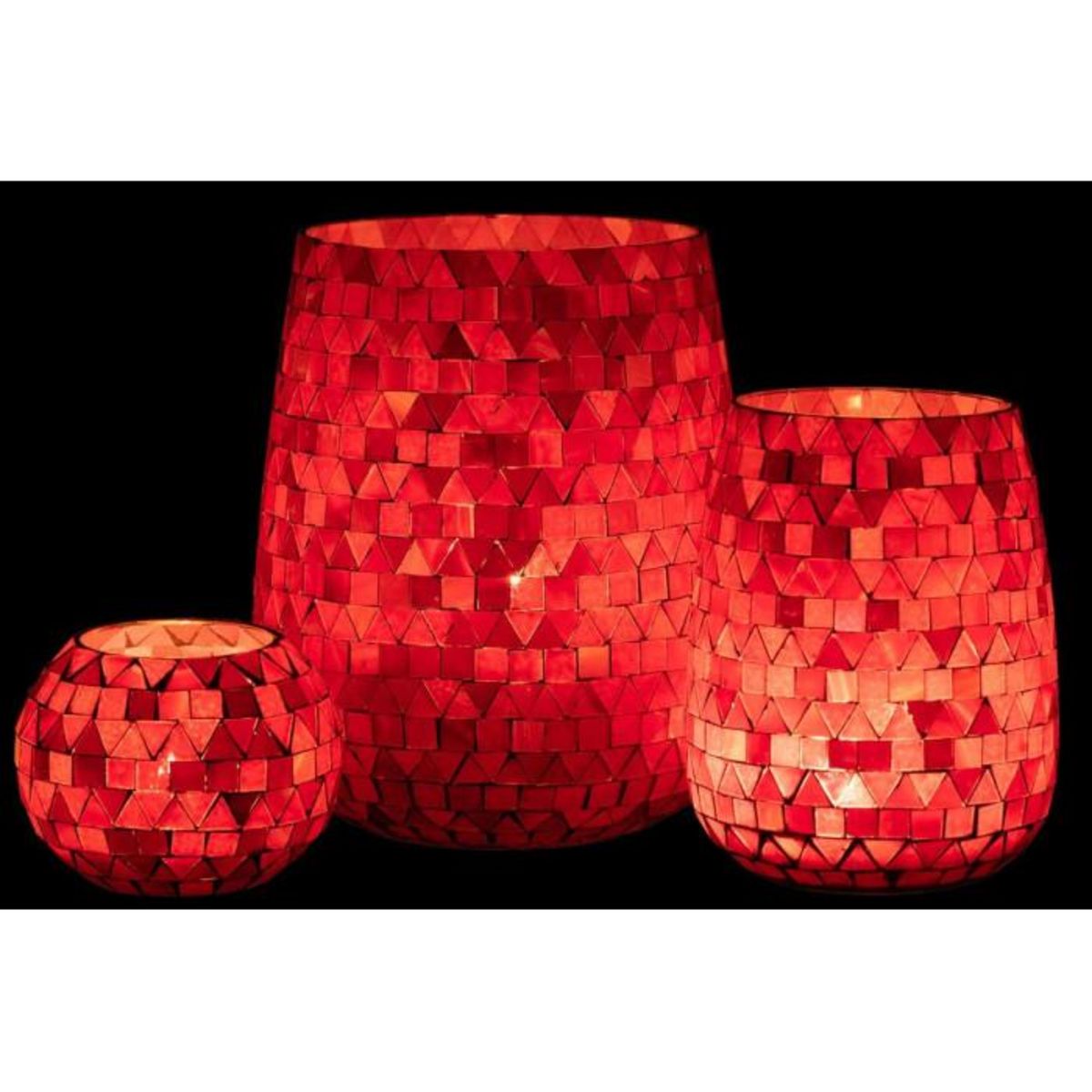 Paris Prix Photophore Design Triangle  Sweet Valentine  21cm Rouge & Rose