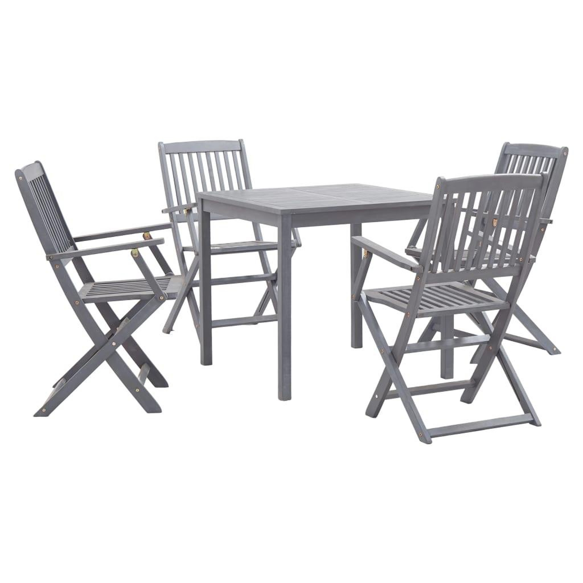 VIDAXL Ensemble a manger de jardin 5 pcs bois d'acacia massif gris