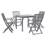 VIDAXL Ensemble a manger de jardin 5 pcs Bois d'acacia massif Gris