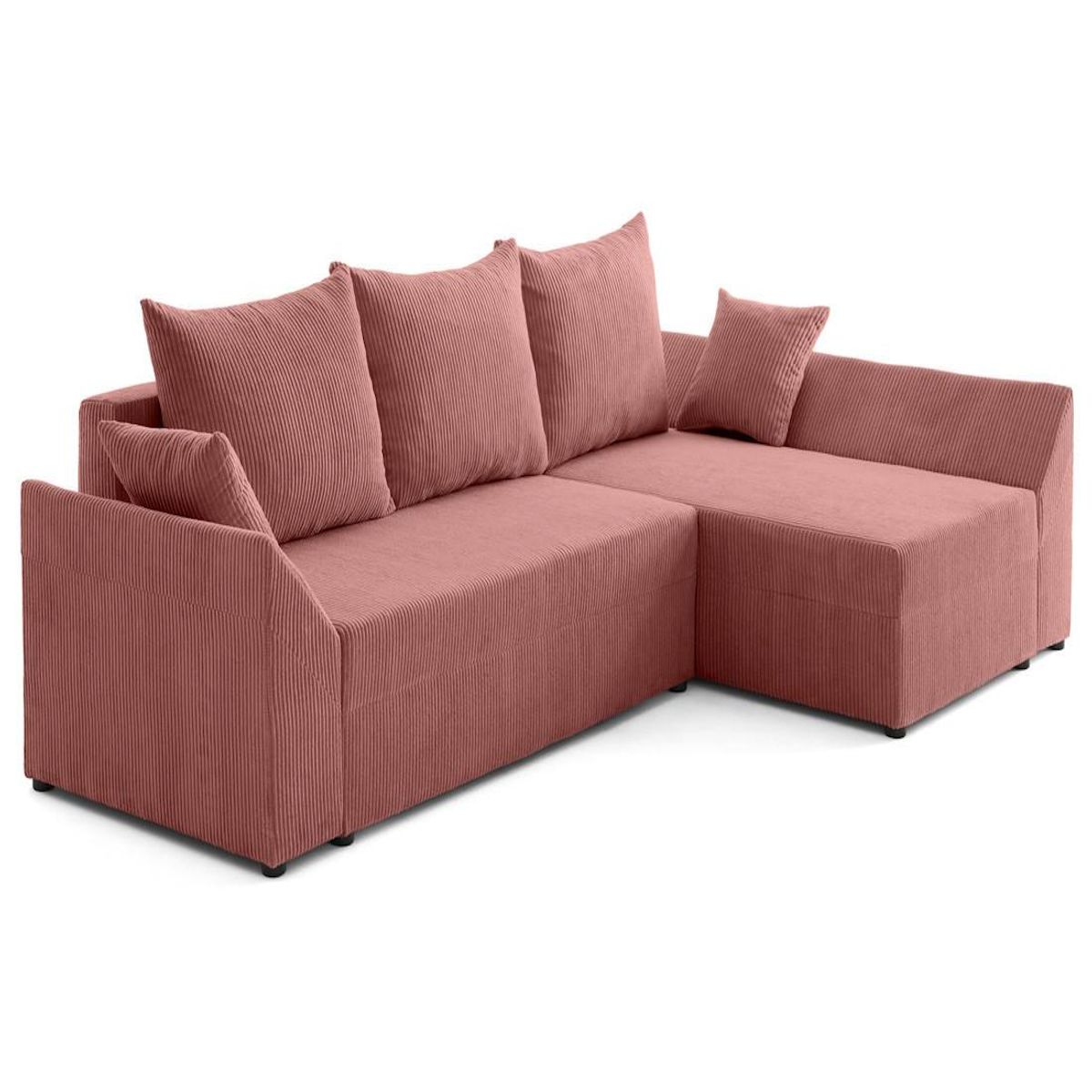 BEST MOBILIER Mike - canapé d'angle réversible - 4 places - convertible avec coffre - en velours côtelé