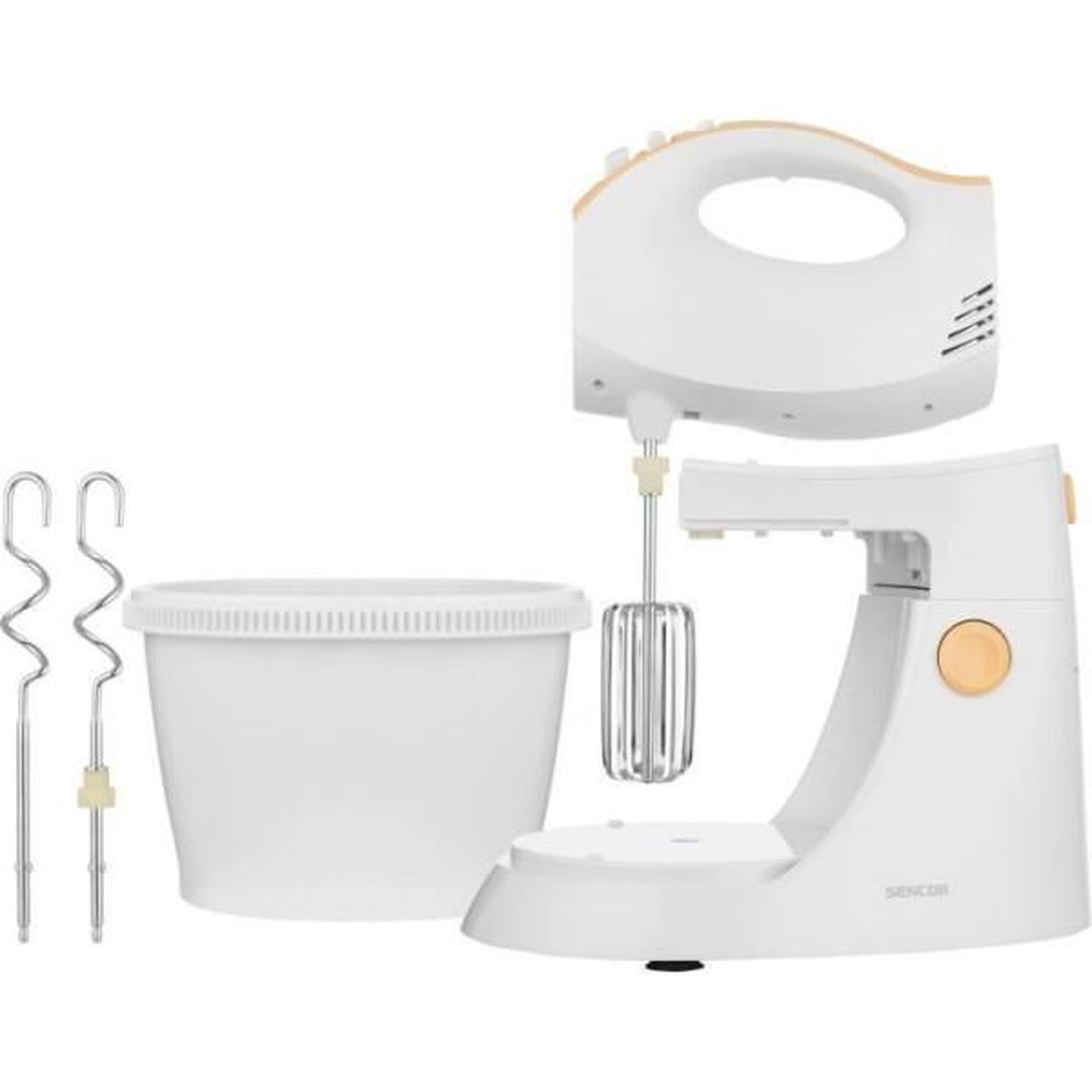 Voir la diapositive 3 : MARKET24 Batteur Fouet Electrique  a main avec bol rotatif - SENCOR - SHM 5330-EUE3 - 500 W - Blanc