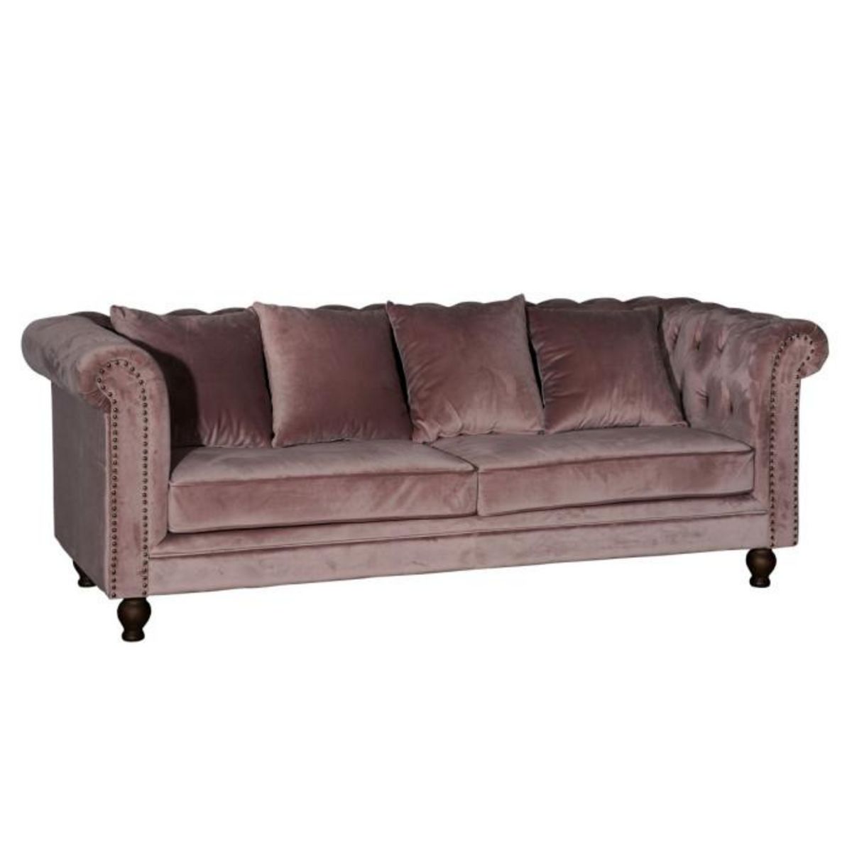 Paris Prix Canapé 3 Places en Velours  Chesterfield  217cm Rose