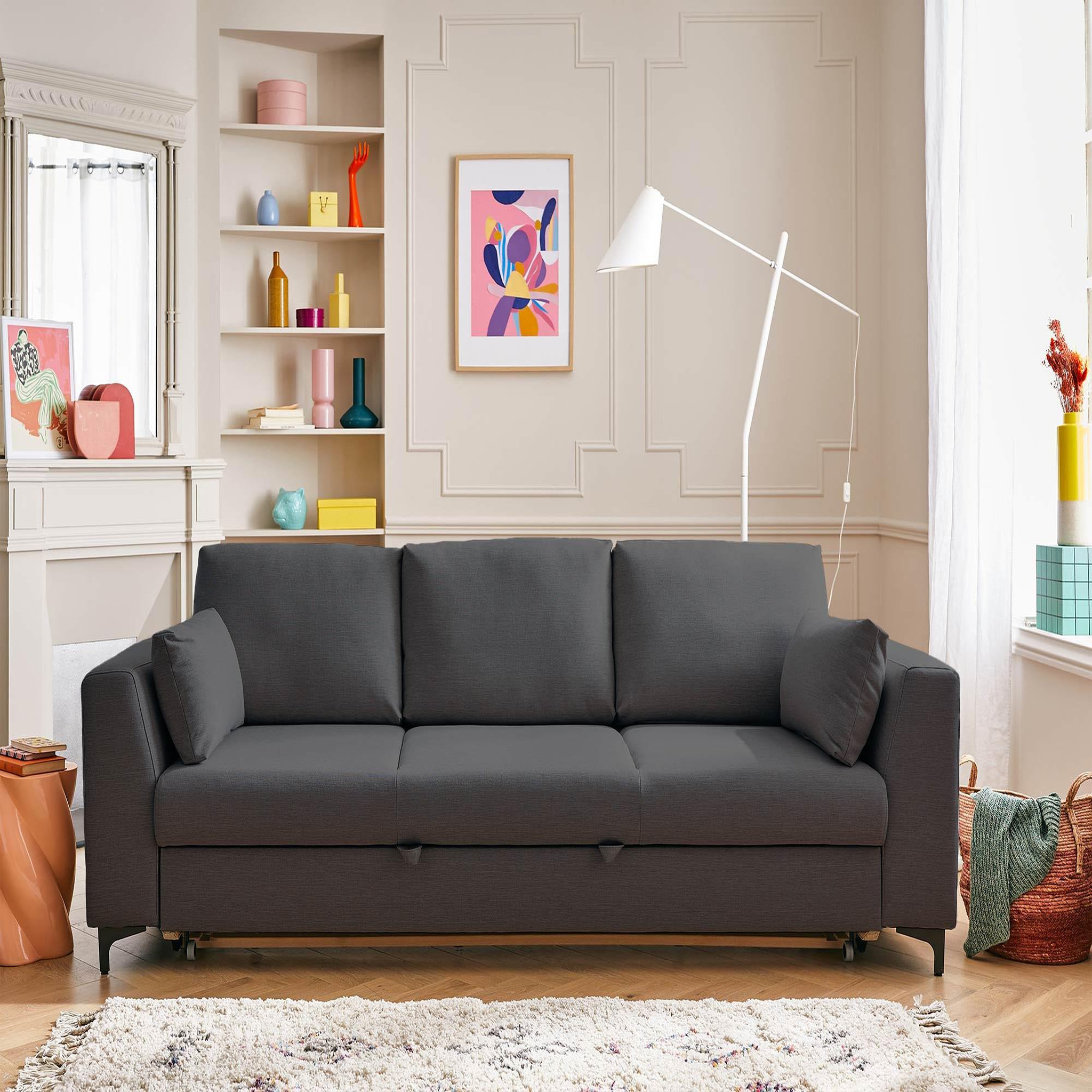 Voir la diapositive 5 : LISA DESIGN Tala - canapé 3 places - convertible - en tissu