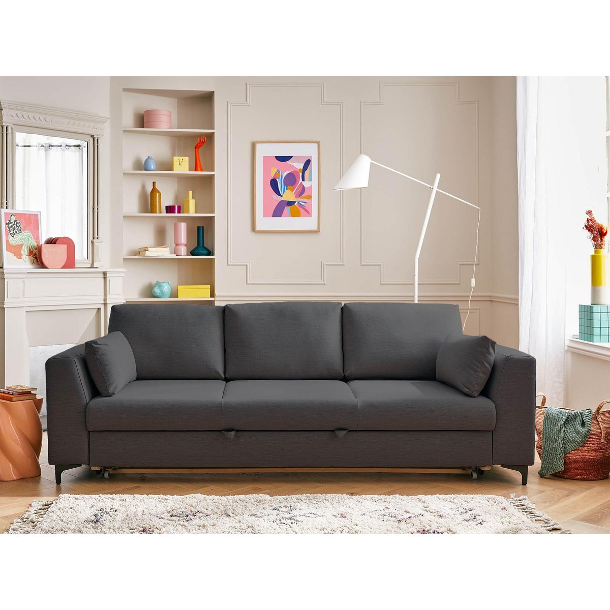 LISA DESIGN Tala - canapé 3 places - convertible - en tissu