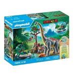 PLAYMOBIL Jeu de construction Playmobil Brachiosaure avec explorateurs et aéroglisseur