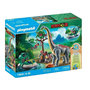 Voir la diapositive 1 : PLAYMOBIL Jeu de construction Playmobil Brachiosaure avec explorateurs et aéroglisseur