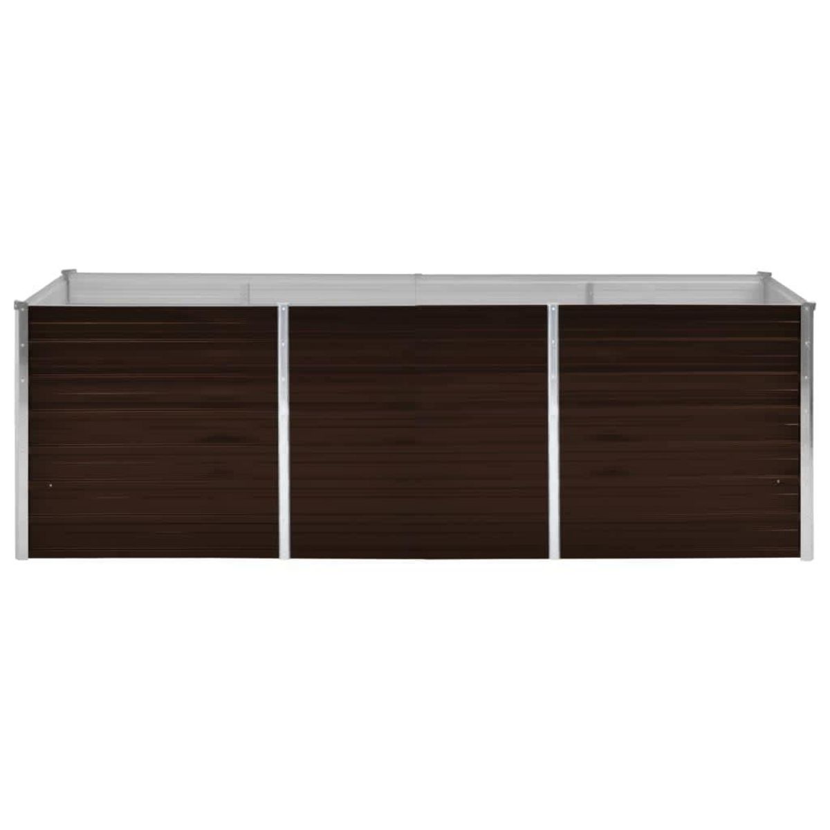 VIDAXL Lit sureleve de jardin Marron 240x80x77 cm Acier galvanise