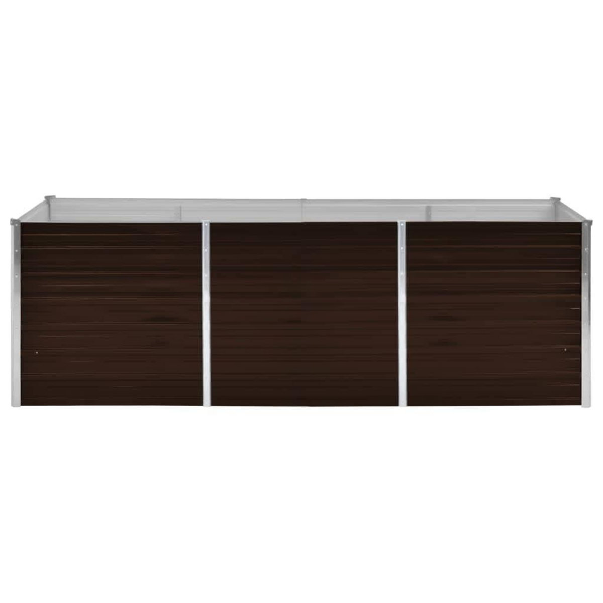 VIDAXL Lit sureleve de jardin Marron 240x80x77 cm Acier galvanise