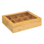 FIVE Boite à Thé 12 Compartiments  Bambou  28cm Beige