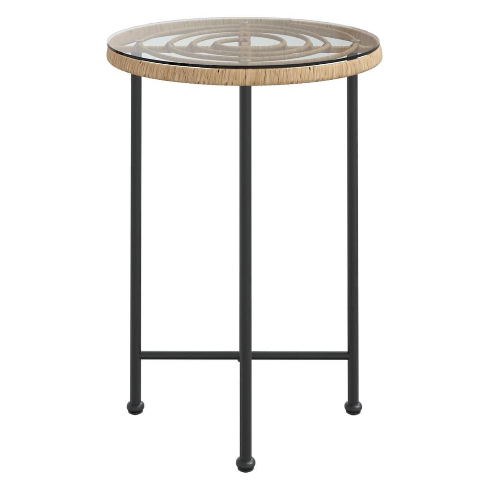 Voir la diapositive 3 : VIDAXL Table de salle a manger Ø55 cm Verre trempe et acier