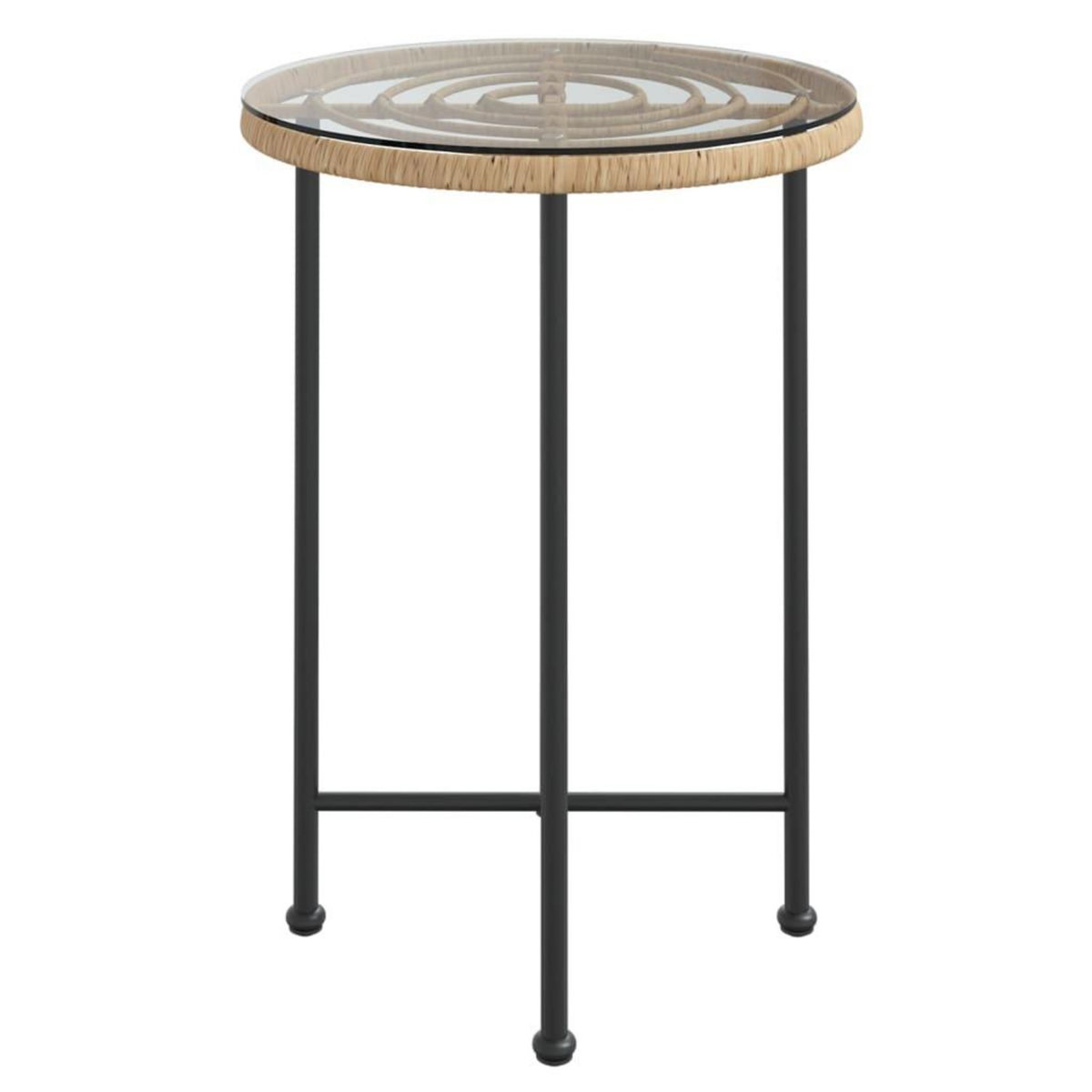 VIDAXL Table de salle a manger Ø55 cm Verre trempe et acier