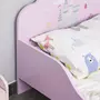 HOMCOM Lit enfant - lit d'enfant design princesse motif château - sommier à lattes inclus - MDF contre-plaqué rose