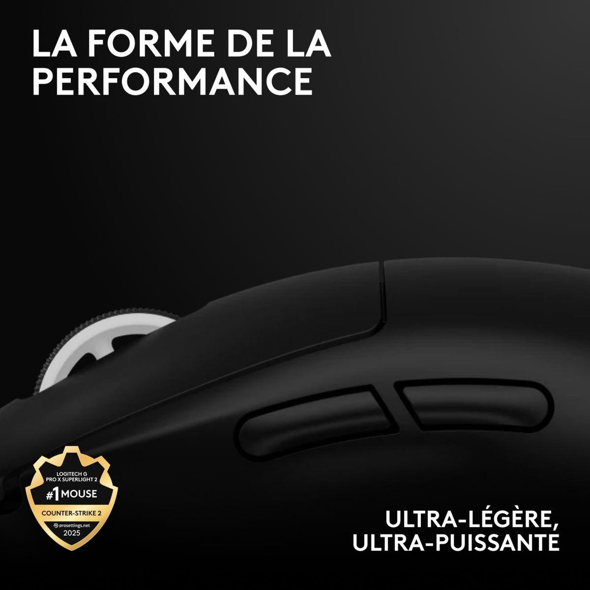 Voir la diapositive 2 : Logitech Souris gamer sans fil g pro x superlight 2 lightspeed noir