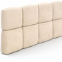 Voir la diapositive 5 : ID MARKET Tête de lit suspendue matelassée NUAGE velours beige 160 cm