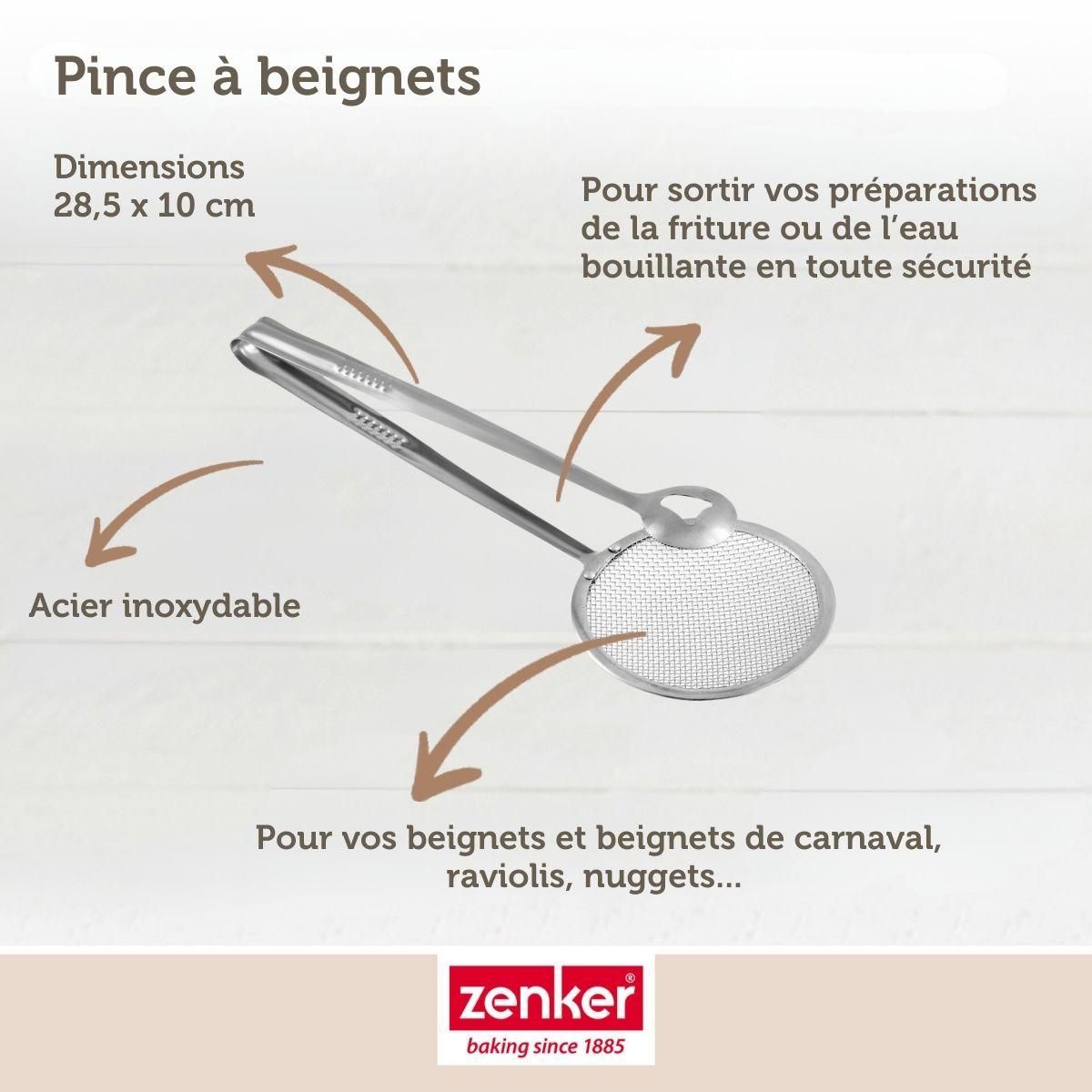 ZENKER Service à bain marie et pince à friture pour beignets Zenker Smart Pastry