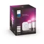  Philips Hue White and Color Ambiance, Kit de démarrage 2 ampoules E27, 75W, Bluetooth, fonctionne avec Alexa, Google et Homekit