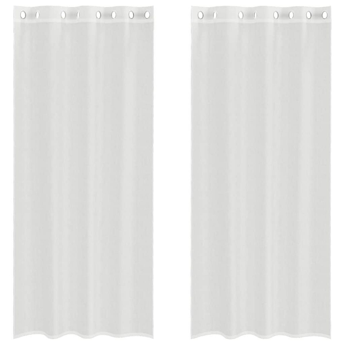 VIDAXL Rideaux en voile avec œillets 2 pcs blanc