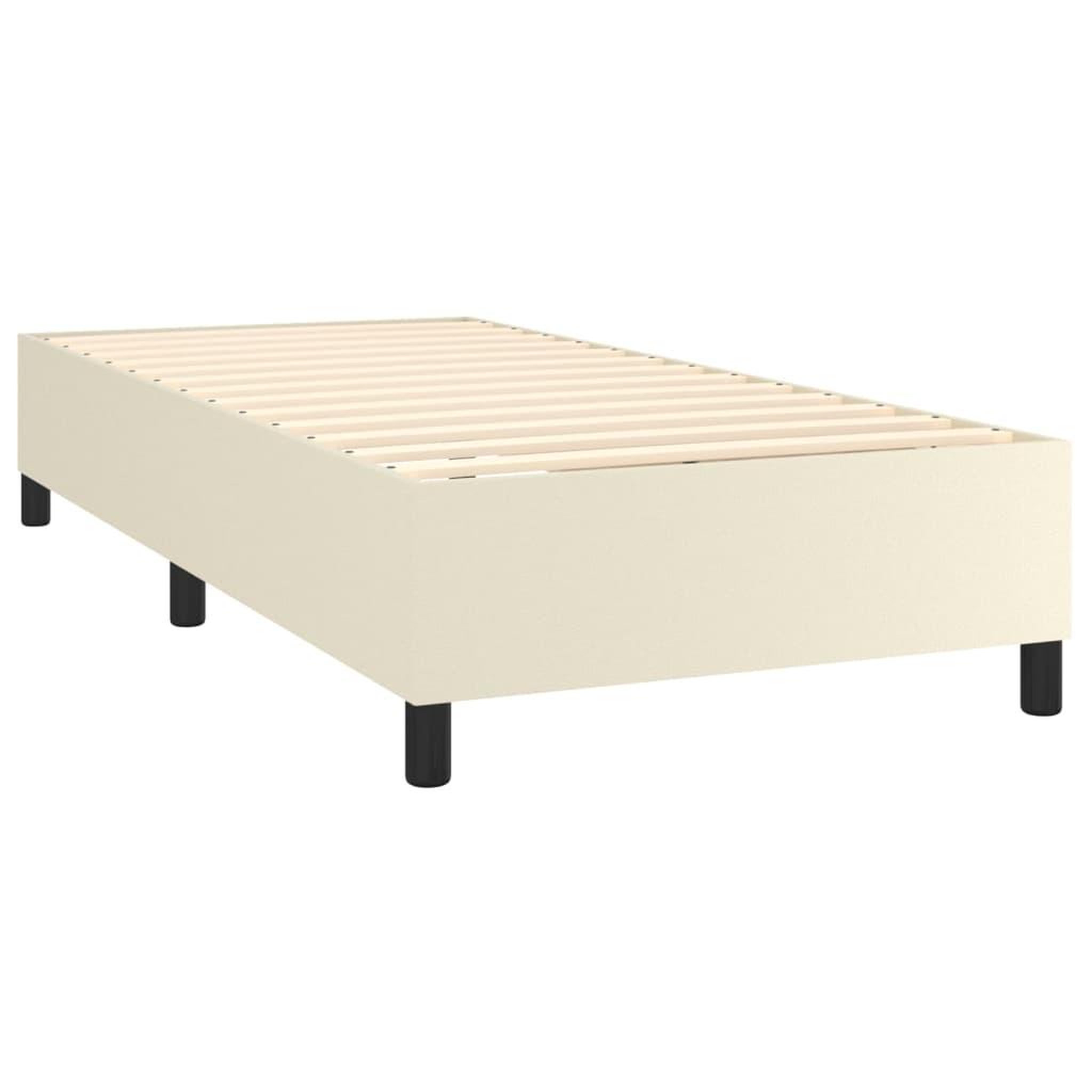 Voir la diapositive 4 : VIDAXL Cadre de lit sans matelas creme 90x190 cm similicuir