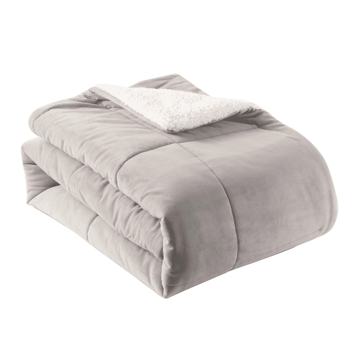 ACTUEL Couvre lit matelassé double face velours/sherpa BIEN CHEZ SOI 