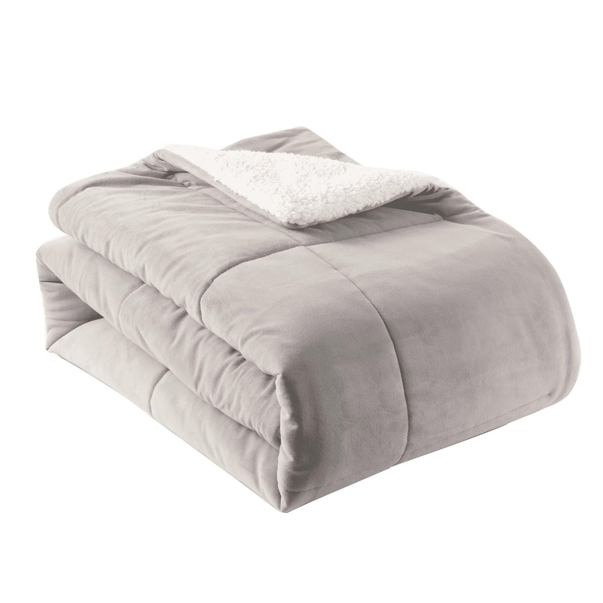 ACTUEL Couvre lit matelassé double face velours/sherpa BIEN CHEZ SOI 