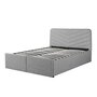 Cadre de lit coffre avec 2 tiroirs frontaux en tissu gris clair 160x200 UMEA