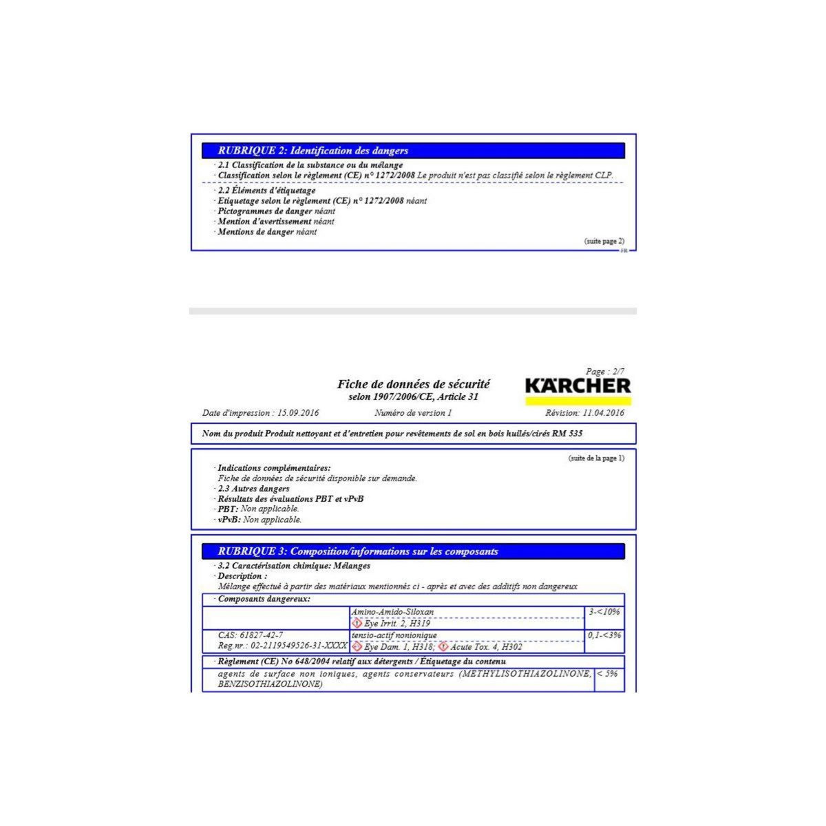 KARCHER Détergent Nettoyant parquets huilés ou cirés