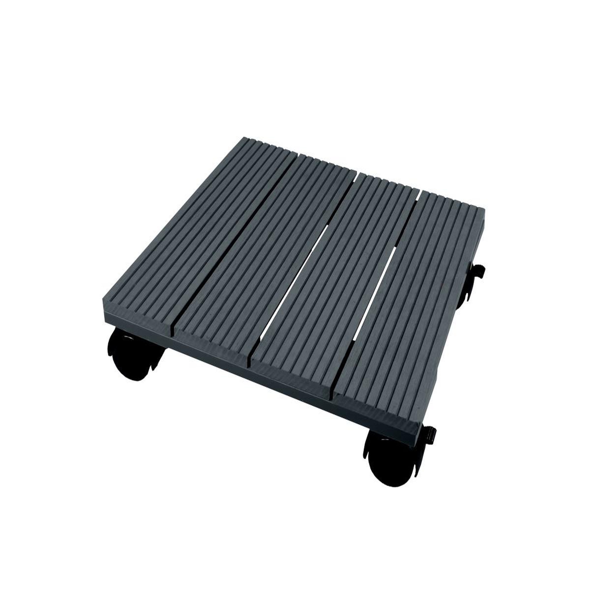 NATURE Support roulant - bois composite, coloris anthracite, charge maxi 50 kg, 4 roulettes - 30 x 30 cm - Nature