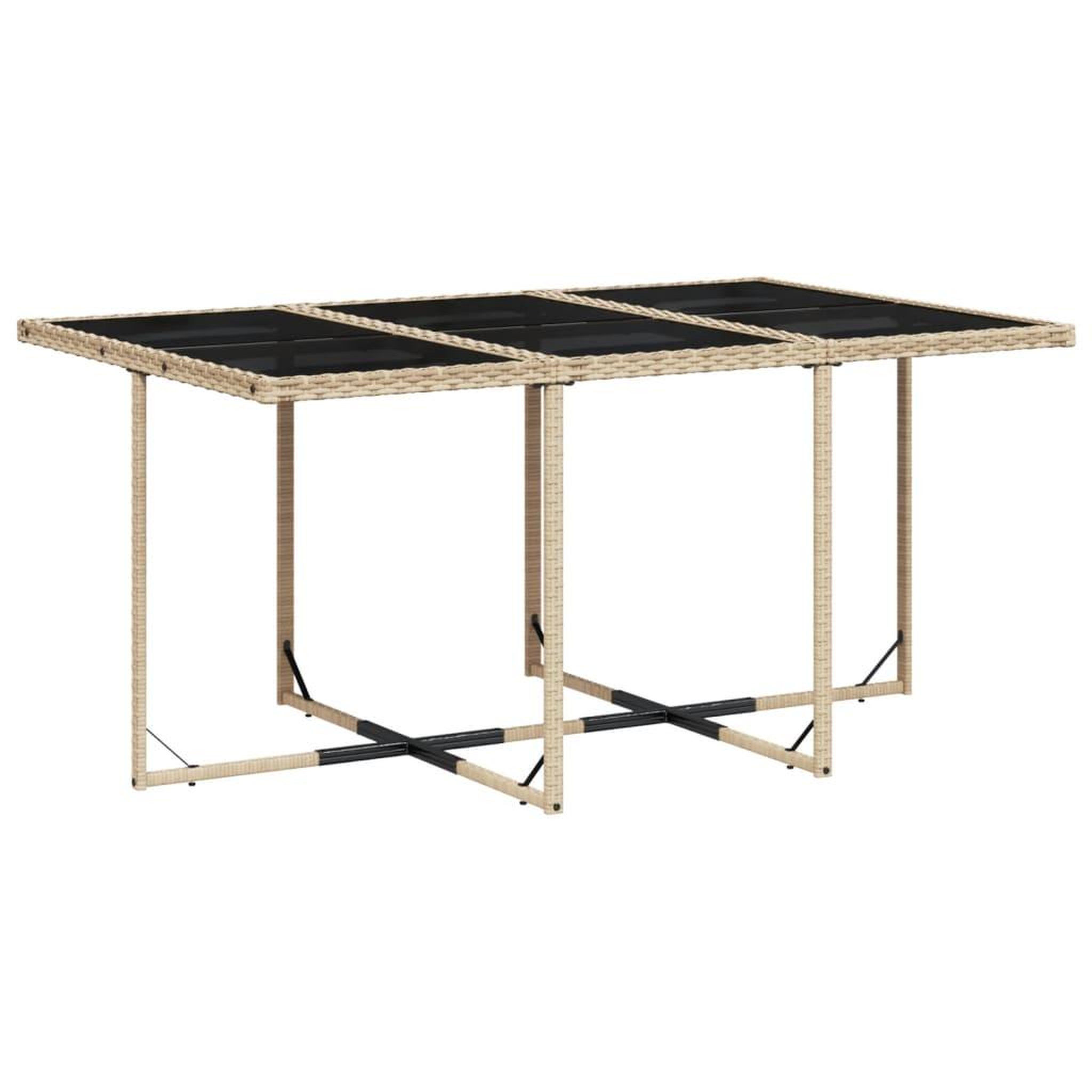 Voir la diapositive 5 : VIDAXL Ensemble a manger de jardin coussins 7 pcs melange beige rotin