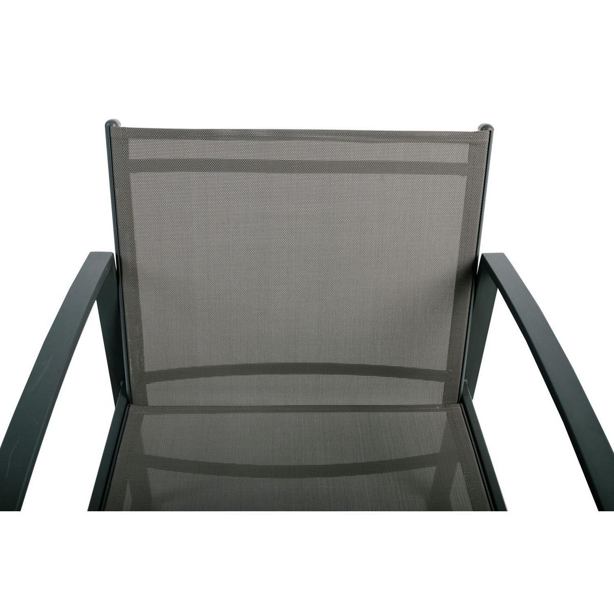 TOILINUX Salon de jardin duo en textaline Madrid - Gris foncé