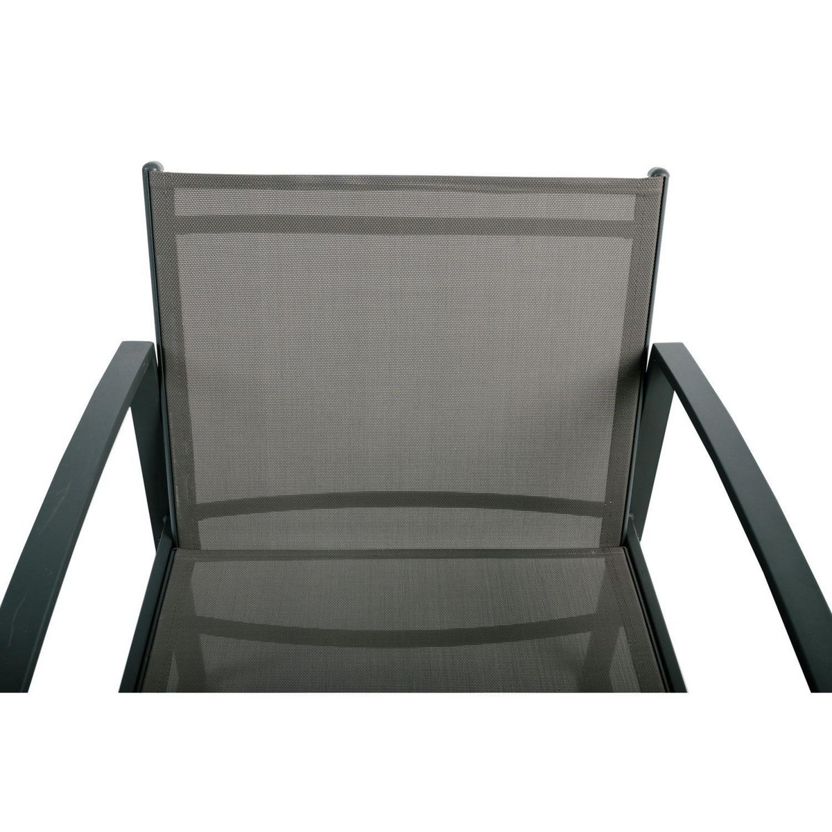 TOILINUX Salon de jardin duo en textaline Madrid - Gris foncé