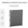 Voir la diapositive 6 : OUTSUNNY Bain de soleil transat pliable dossier réglable multi-positions matelassage tétière alu textilène gris