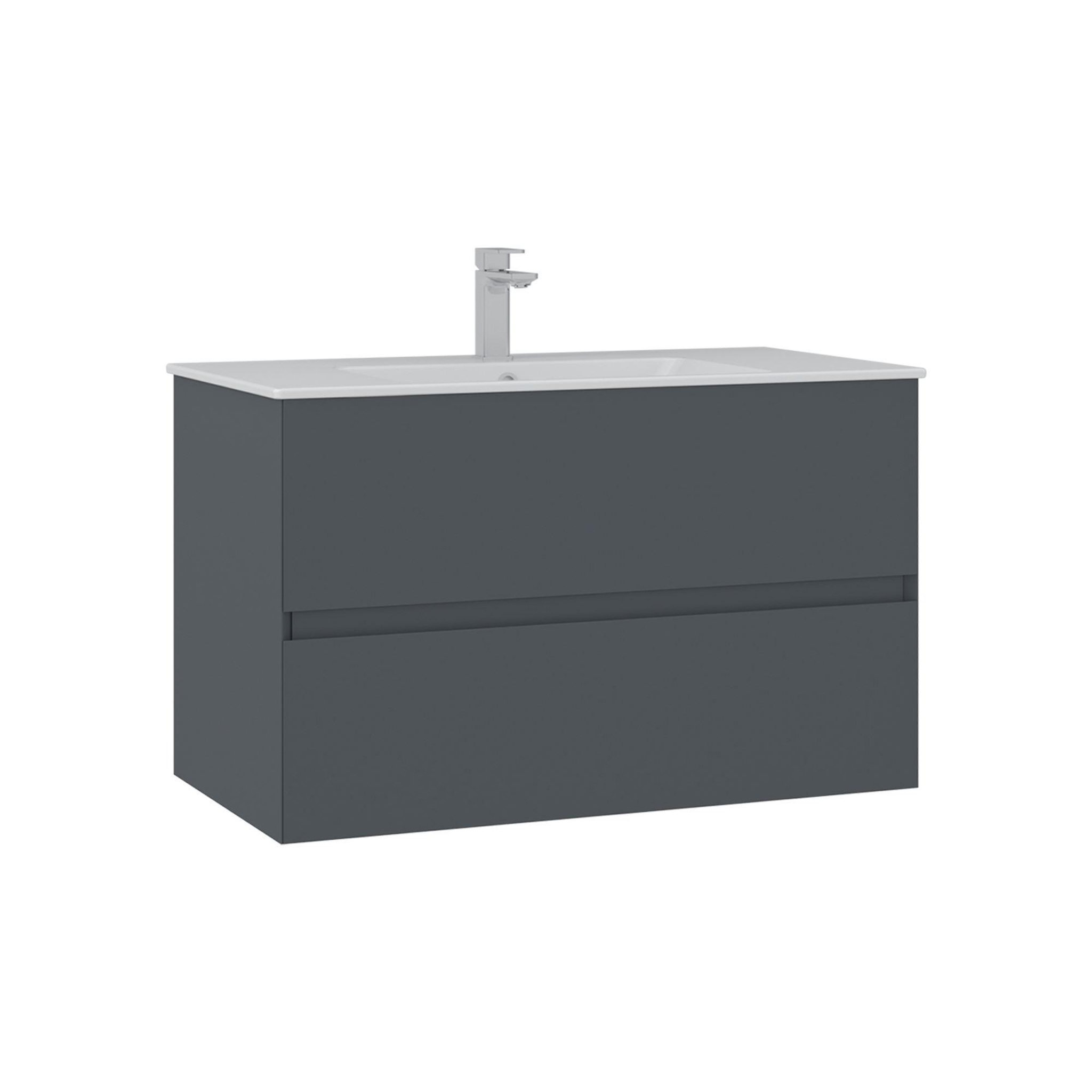 Habitat et Jardin Meuble Vasque  Nest 91 v2  - 91 x 51 x 55 cm - Matte Anthracite
