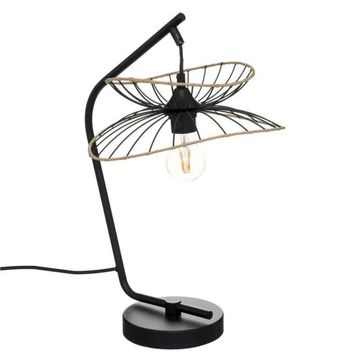  Lampe à Poser Arc Design  Alara  50cm Noir