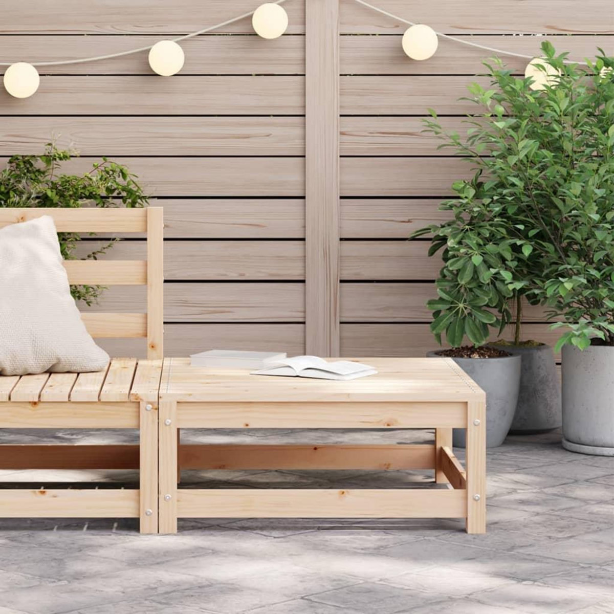 VIDAXL Repose-pied de jardin 70x70x30 cm bois de pin massif