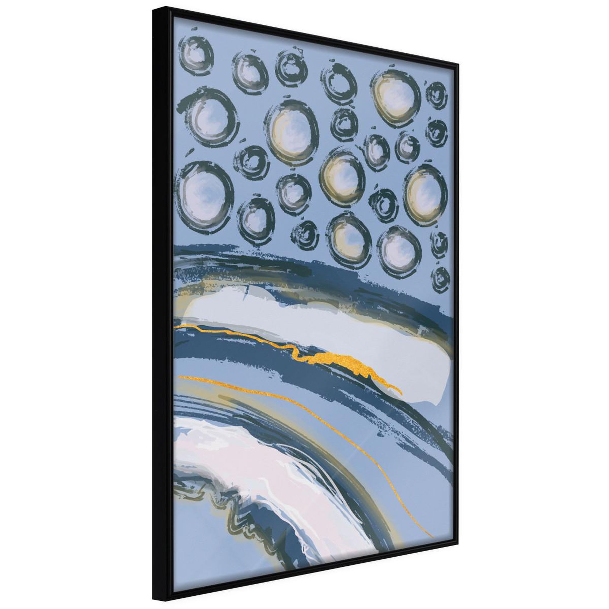 Paris Prix Affiche murale encadrée  rain on the highway. Coloris disponibles : Jaune, Noir